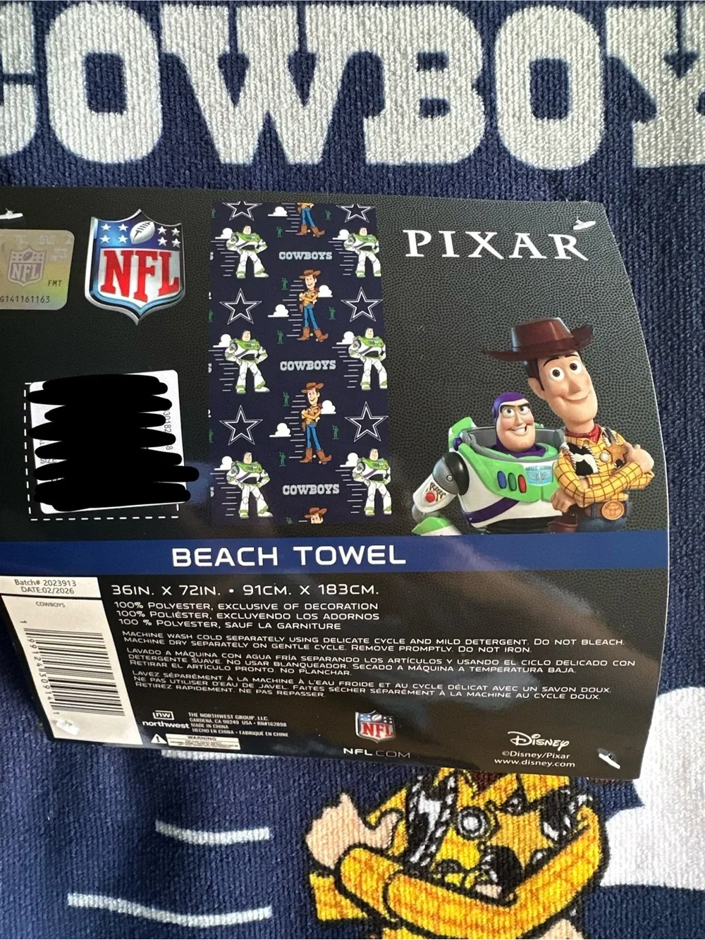 Pixar Toy Story Cowboys Navy Blue Beach Towel